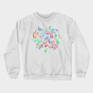 Simple Hand Painted Watercolor Paisley Pattern Crewneck Sweatshirt